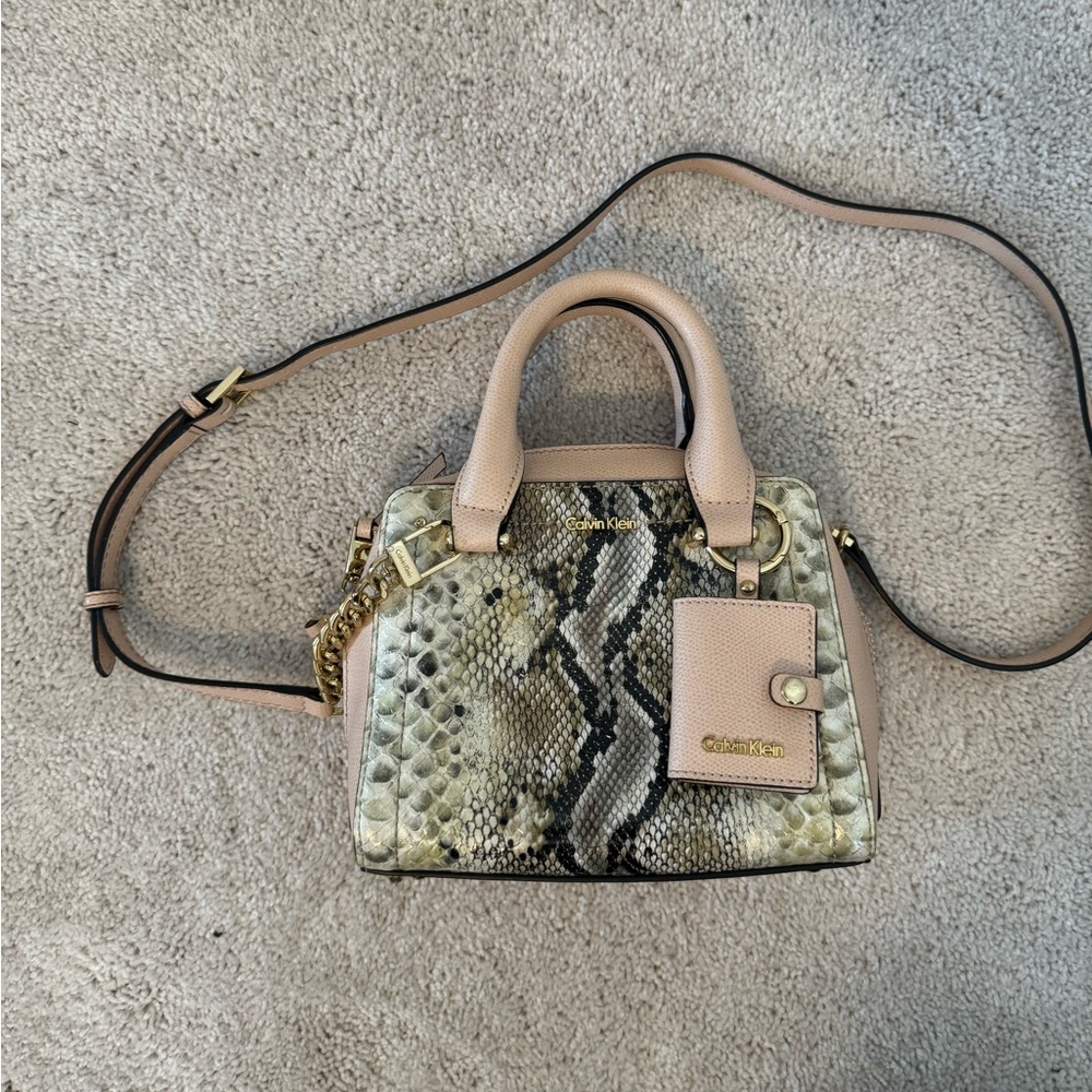 Calvin Klein, small side crossbody multi colored purse